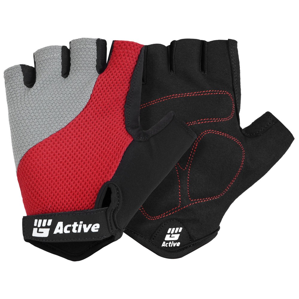 Red Short Finger Cycling Gloves