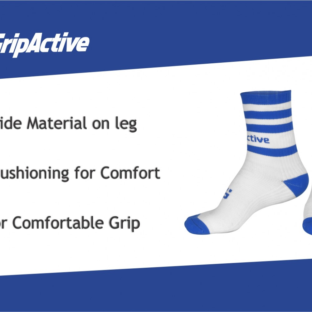 Blue and White Football Mid Leg Socks