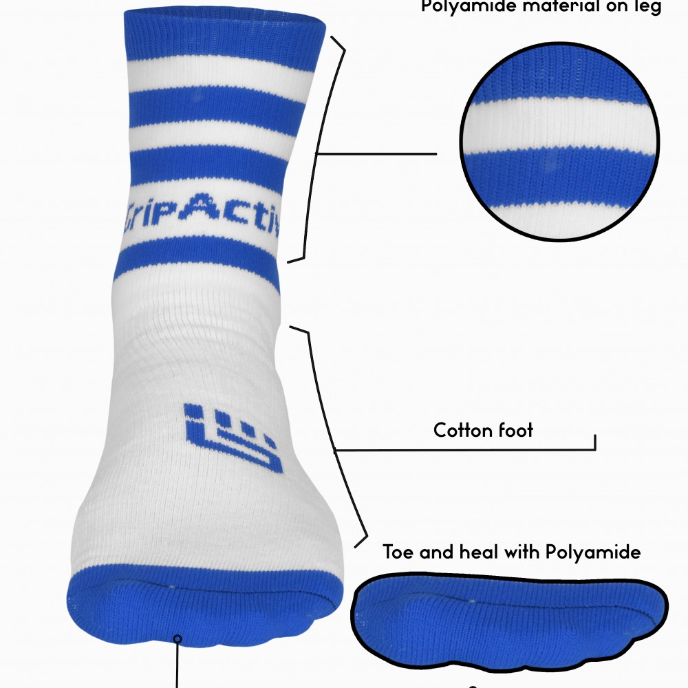 Blue and White Football Mid Leg Socks