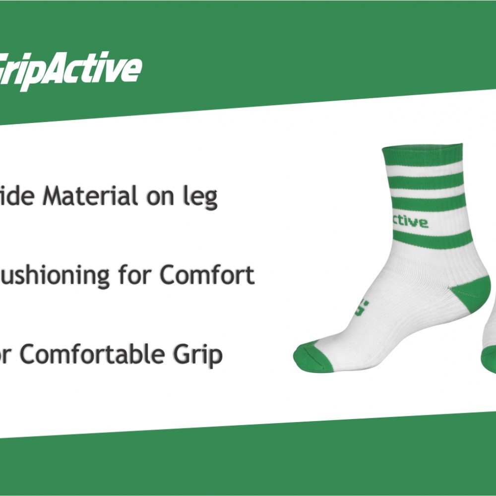 Green and White Football Mid Leg Socks