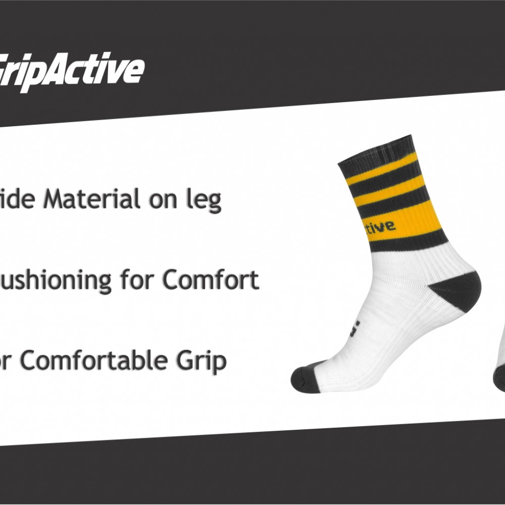 Black and Yellow Rugby Mid Leg Socks