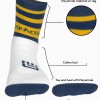 Navy Blue and Yellow Football Mid Leg Socks