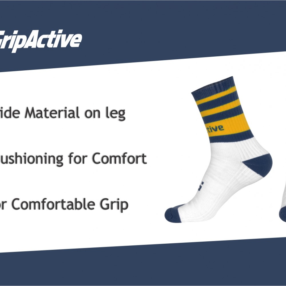 Navy Blue and Yellow Rugby Mid Leg Socks