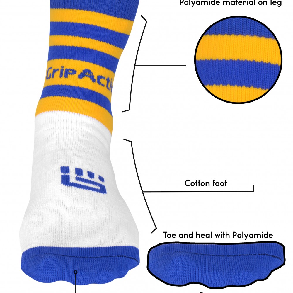 Royal Blue and Yellow Rugby Mid Leg Socks