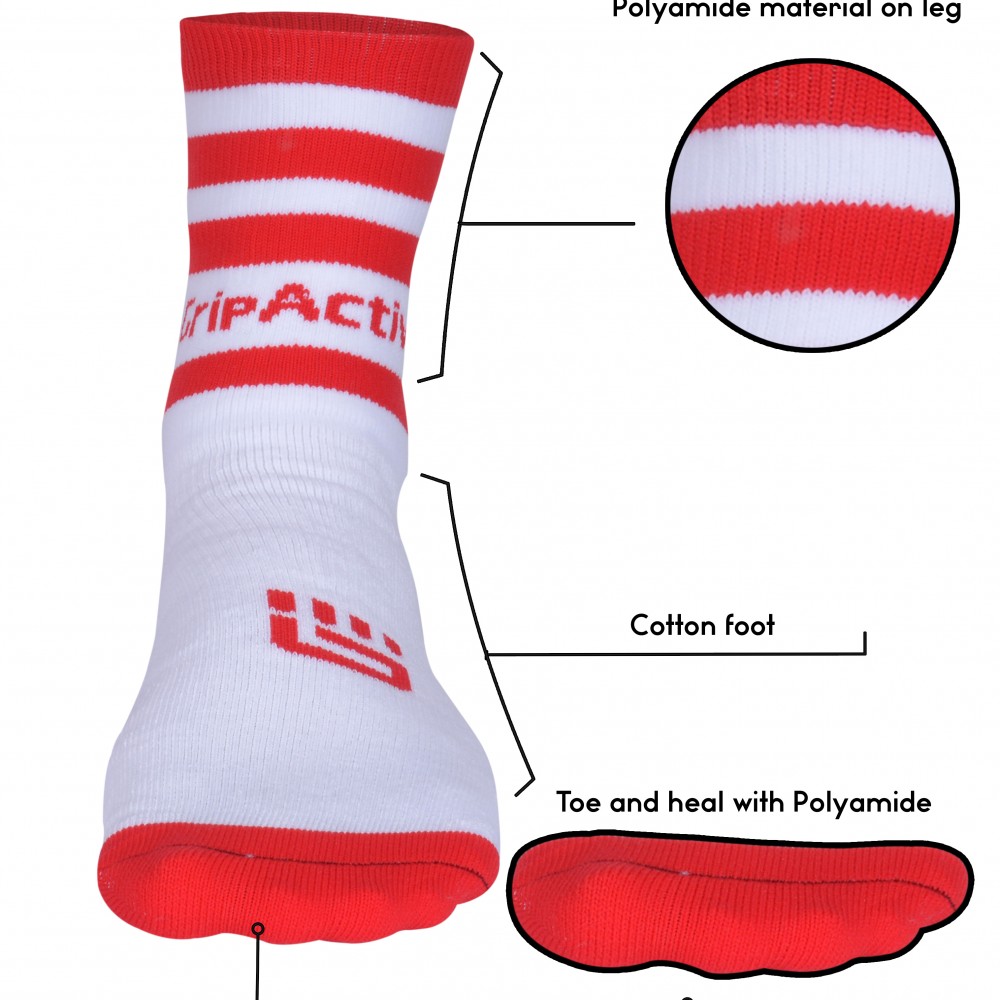 Red and White GAA Mid Leg Socks