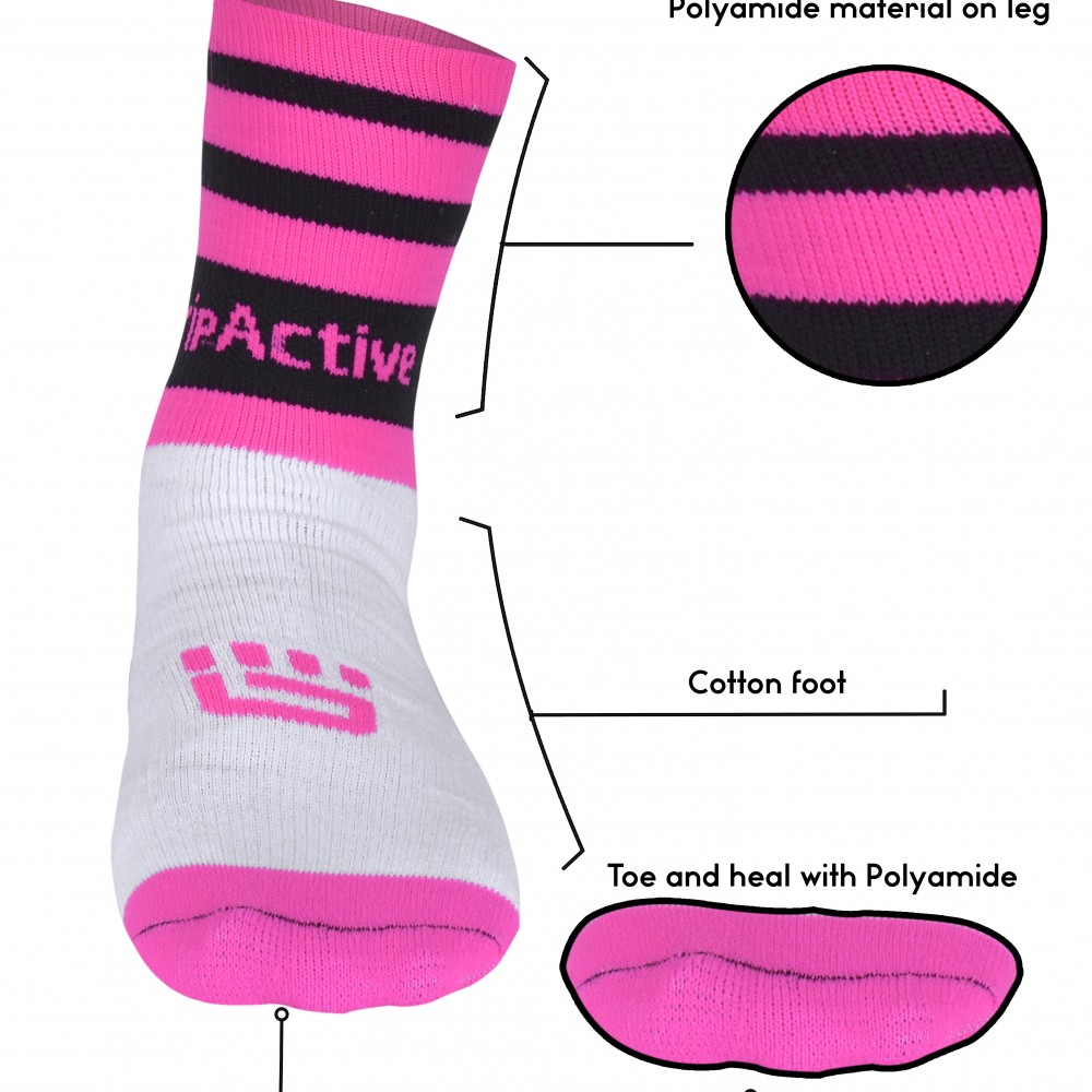 Pink and Black GAA Mid Leg Socks