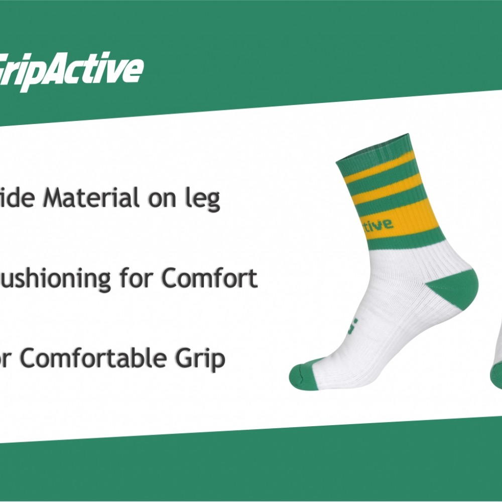 Green And Yellow GAA Mid Leg Socks