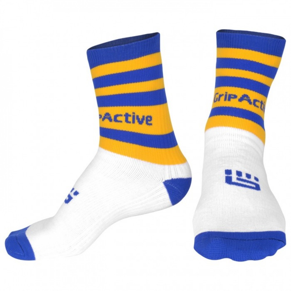 Royal Blue and Yellow Football Mid Leg Socks