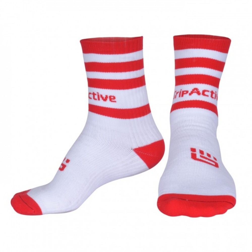 Red and White Rugby Mid Leg Socks